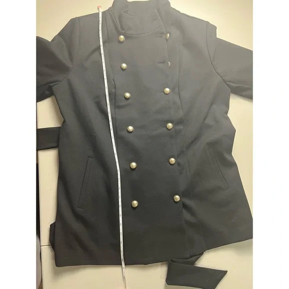 Studio Park x Shawn Killinger Double Button Ponte Coat BLACK SIZE L NWT - Picture 7 of 7